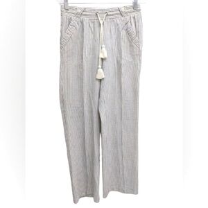 Jolt women's pull on striped wide leg poplin pants size 29